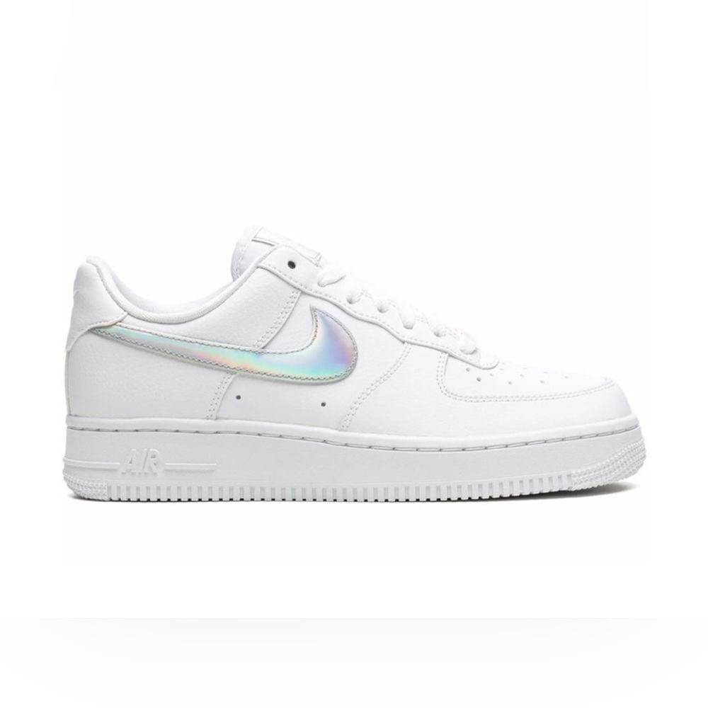 Nike Air Force 1 White Sneakers with Holographic Detail